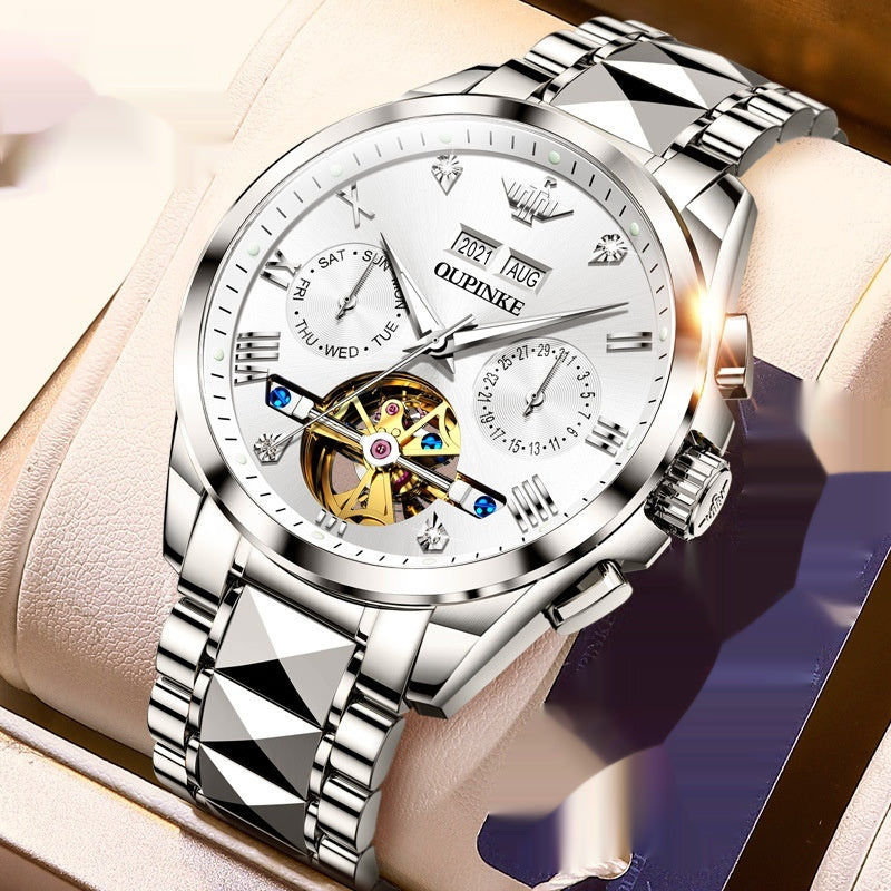Hollow Automatic Mechanical Tide Waterproof Men's Watch