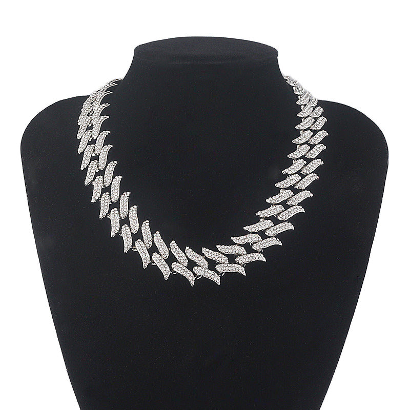 Men's Full Diamond Flame Thorn Cuban Chain