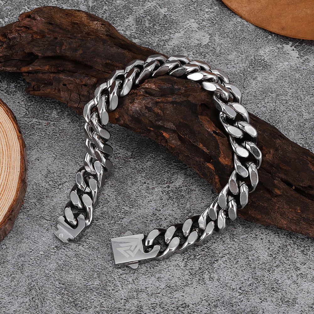 Stainless Steel Cuban Link Chain Vintage Encrypted On Four Sides