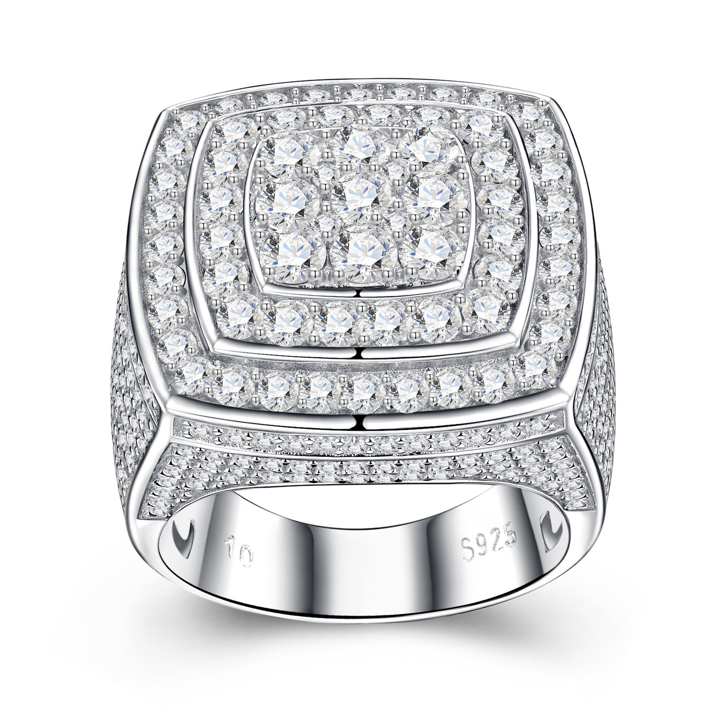 Engraved With Top-quality Moissanite, This Luxurious And Fashionable Minimalist Jewelry Set Features Exquisite Silver Accessories For Men. Made Of S925 Silver With Electroplated Platinum.