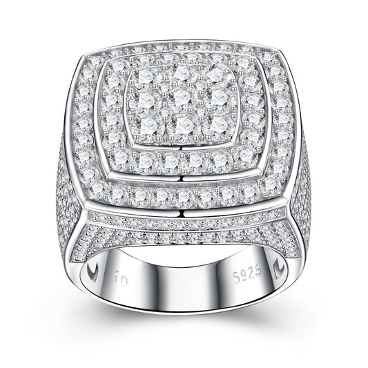 Engraved With Top-quality Moissanite, This Luxurious And Fashionable Minimalist Jewelry Set Features Exquisite Silver Accessories For Men. Made Of S925 Silver With Electroplated Platinum.