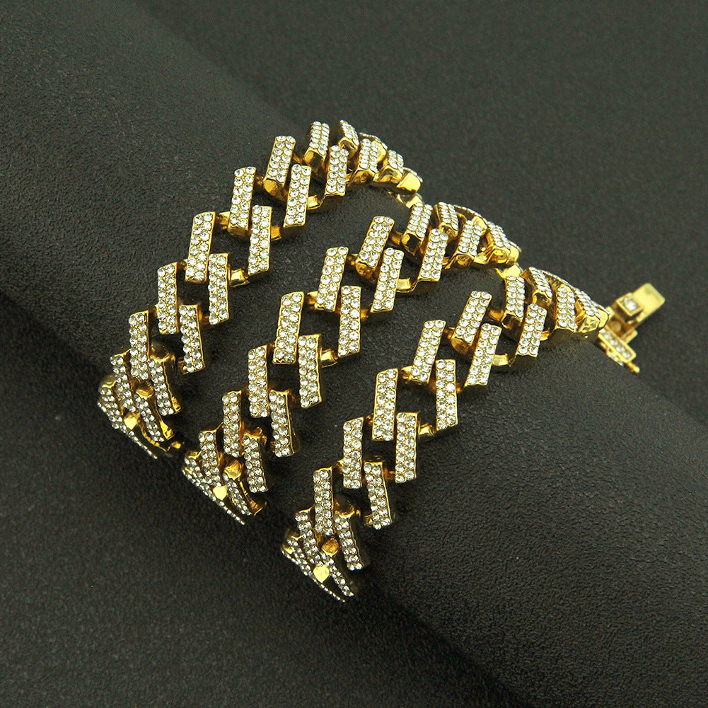Full Diamond Diamond Men's And Women's Cuban Chain Necklace Accessories