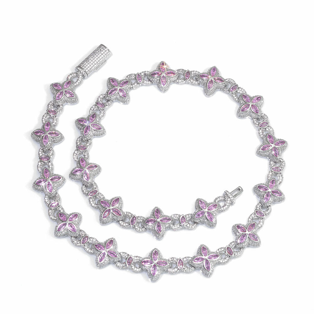 Hip Hop Eyes Four-Leaf Clover Cuban Chain Men's Bracelet