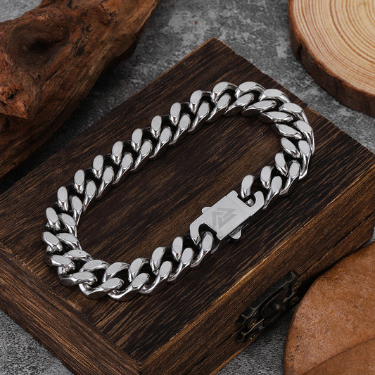 Stainless Steel Cuban Link Chain Vintage Encrypted On Four Sides