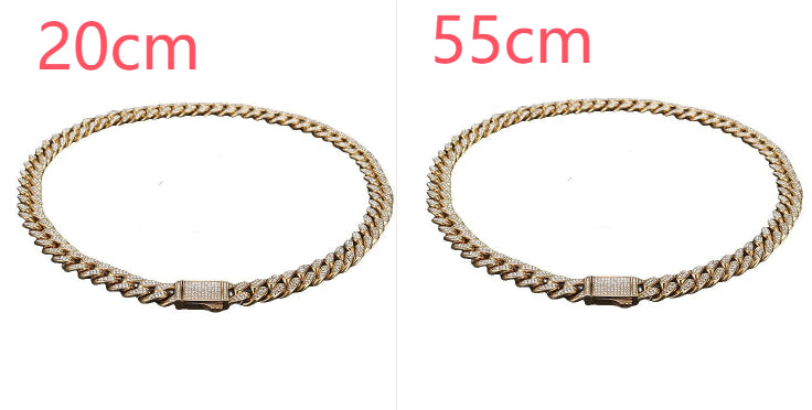 Stainless Steel Titanium Steel Cuban Chain Necklace Bracelet