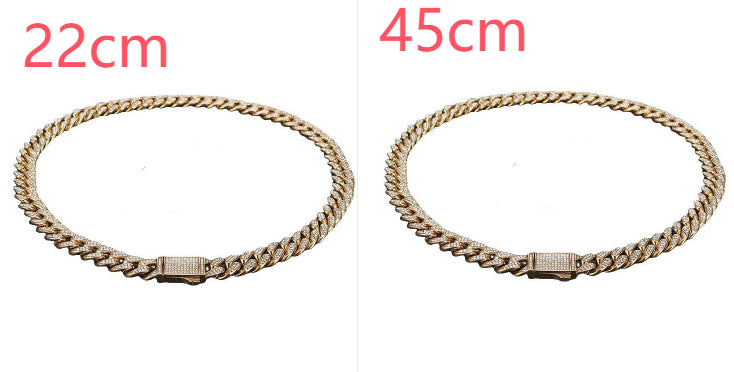 Stainless Steel Titanium Steel Cuban Chain Necklace Bracelet