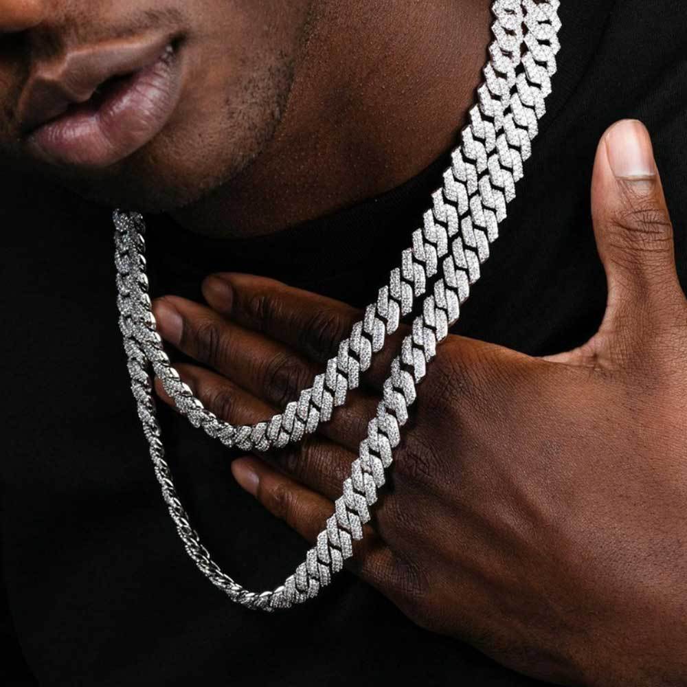 Cuban Chain Micro Set Zircon Bar Full Diamonds Men's Bracelet