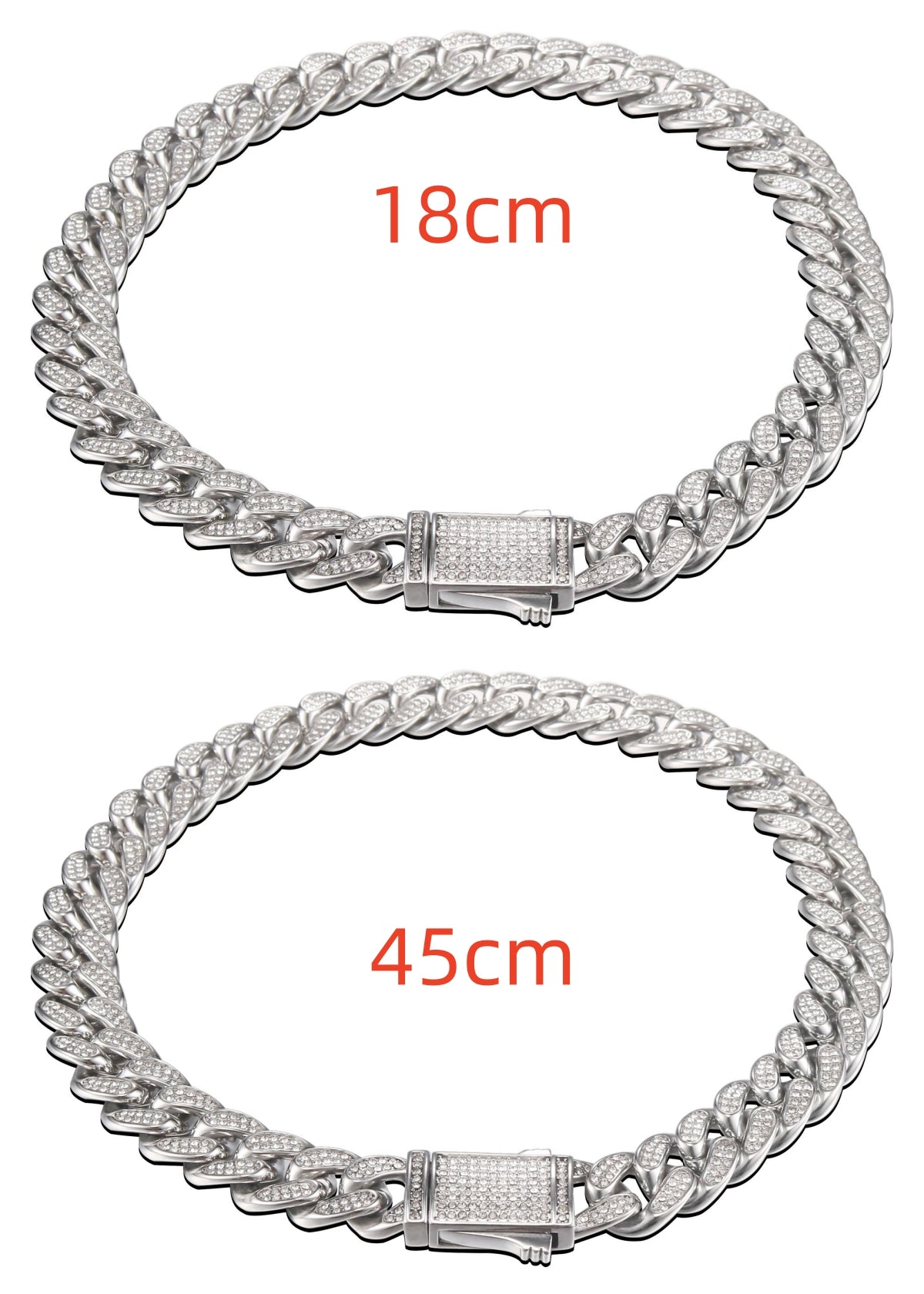 Stainless Steel Titanium Steel Cuban Chain Necklace Bracelet