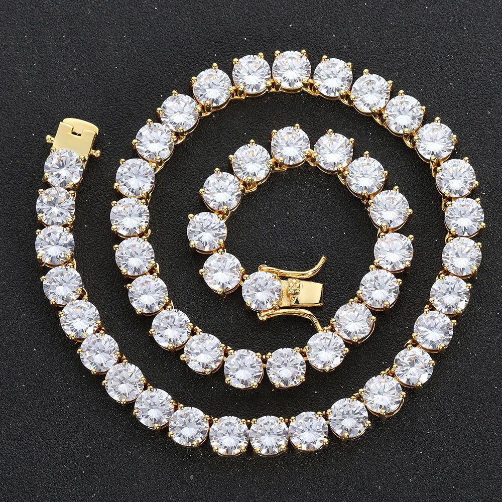 Tennis Necklace 8mm Copper Microinset Zircon Single Row Cuban Chain Accessories