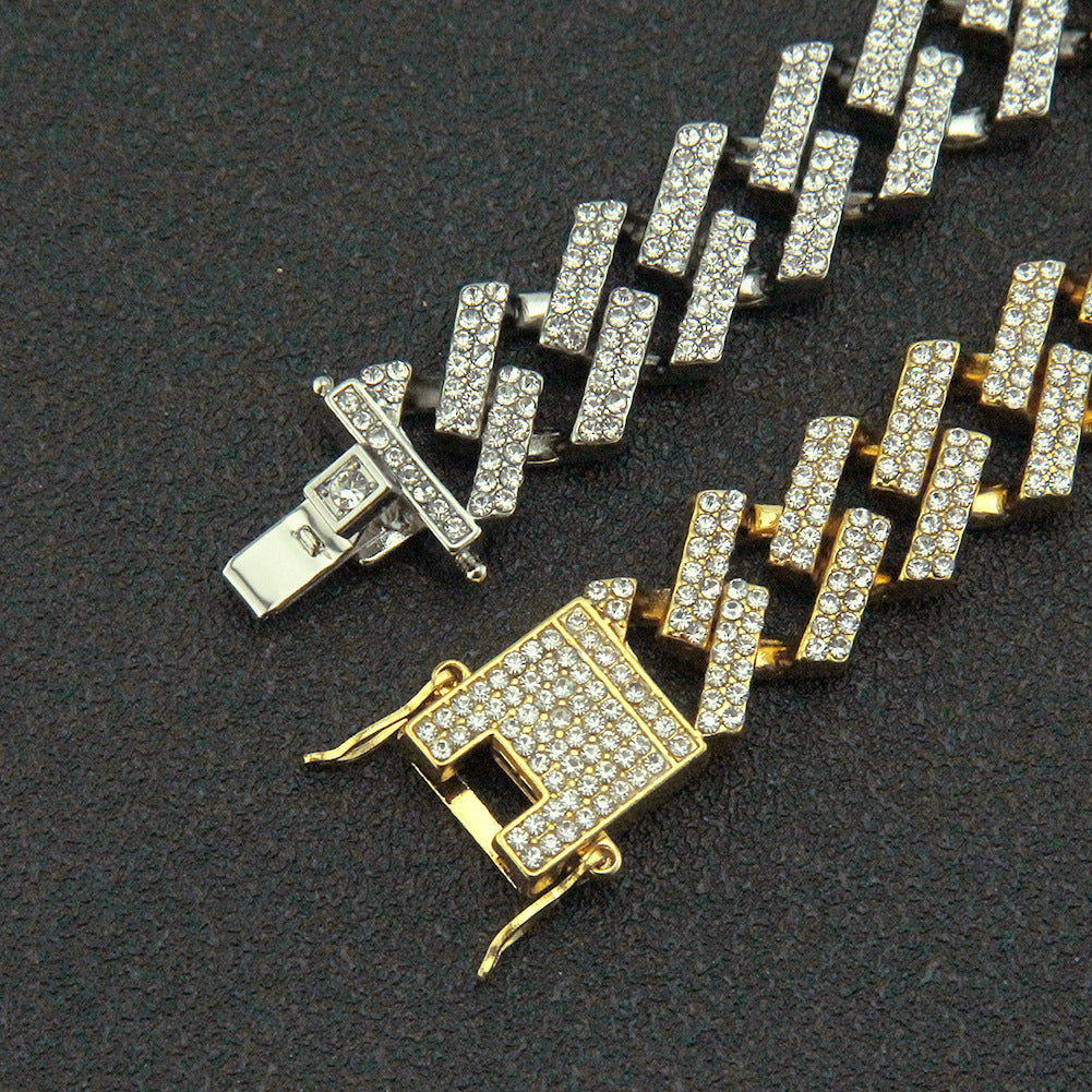 Full Diamond Diamond Men's And Women's Cuban Chain Necklace Accessories