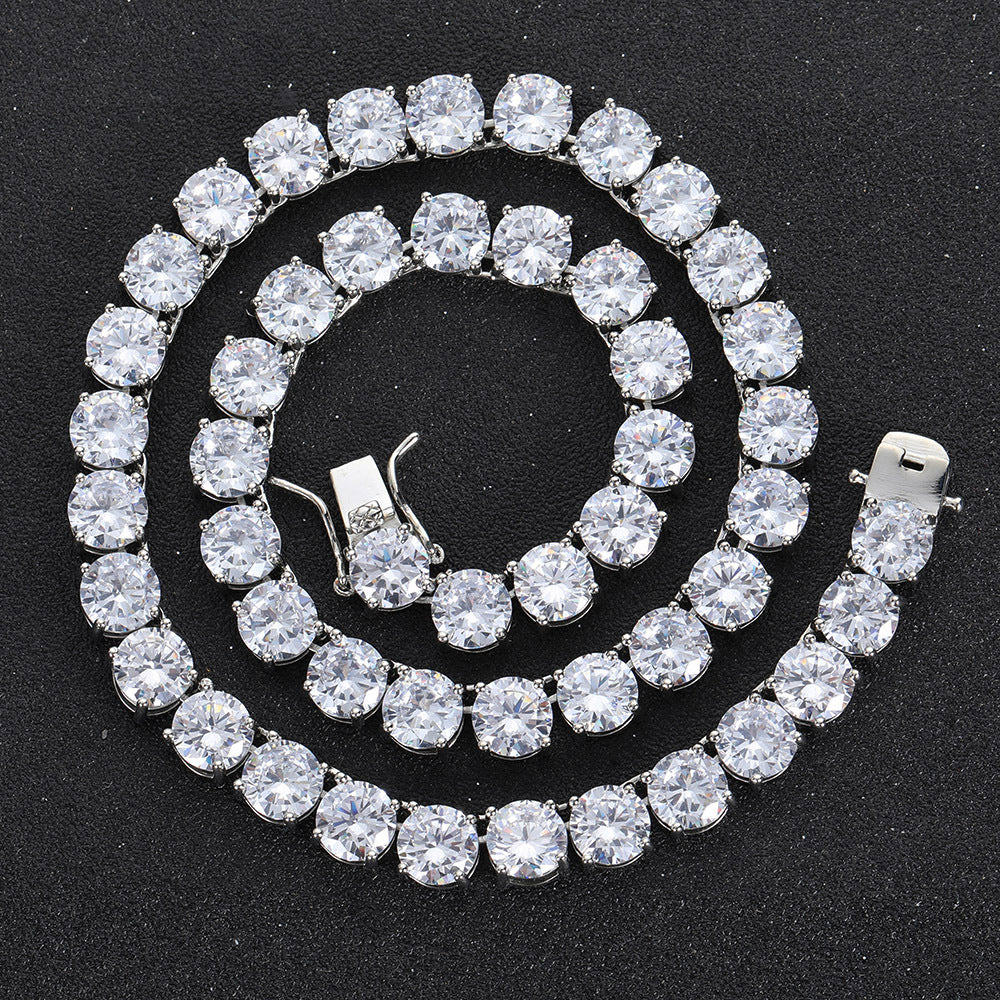Tennis Necklace 8mm Copper Microinset Zircon Single Row Cuban Chain Accessories