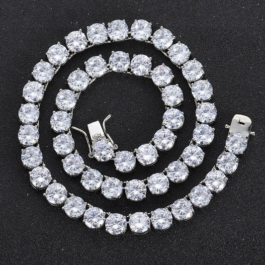 Tennis Necklace 8mm Copper Microinset Zircon Single Row Cuban Chain Accessories