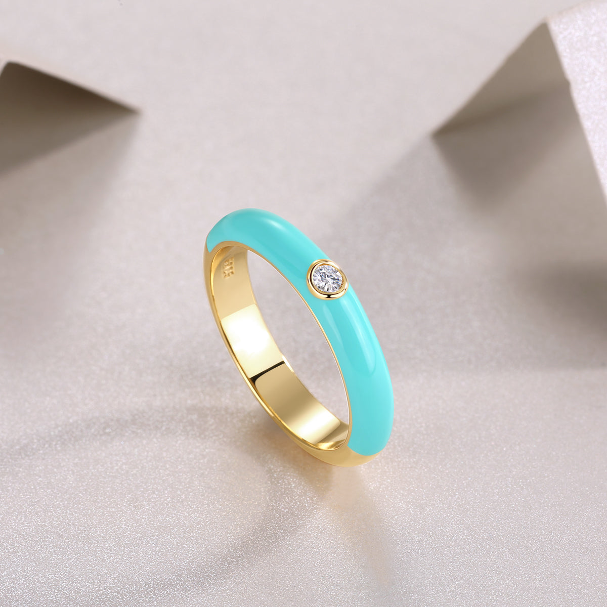 Blue Fairy - Luxurious Fashionable Luxury Trend Jewelry Silver Ring Set With Top Quality Morganite, S925 Silver Electroplated With Gold For Ladies