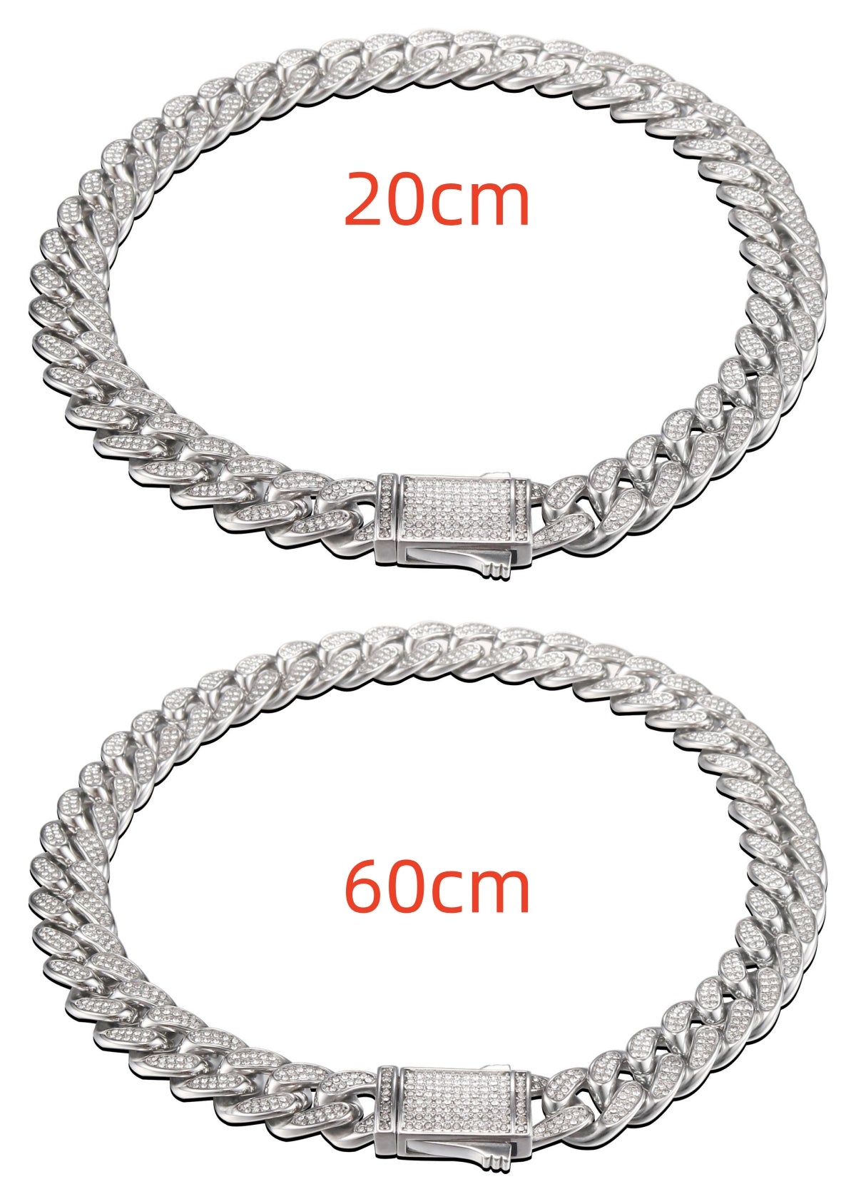 Stainless Steel Titanium Steel Cuban Chain Necklace Bracelet