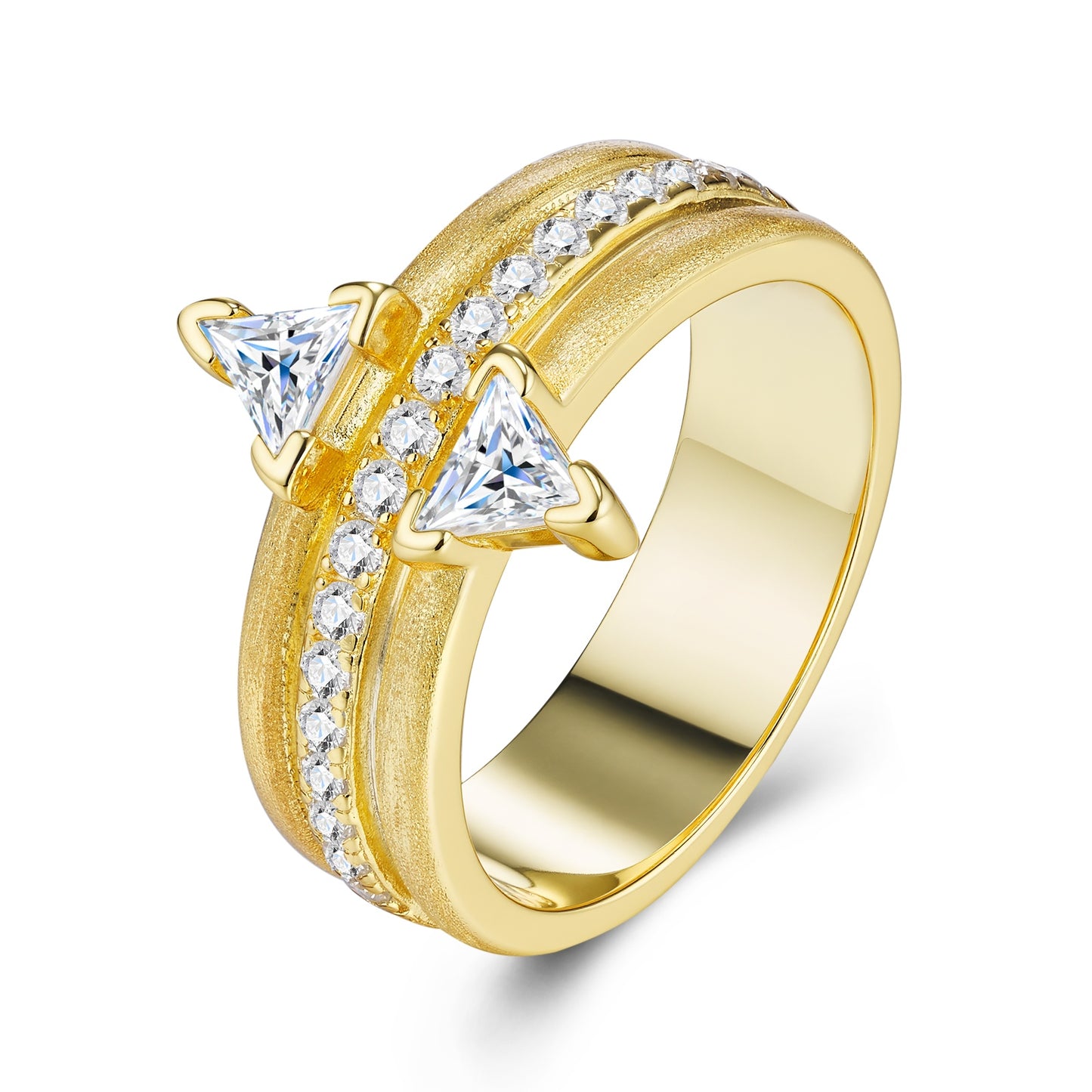 Engraved With Top-quality Moissanite, This Luxurious And Fashionable Minimalist Jewelry Set Features Silver Pieces Electroplated With Gold.