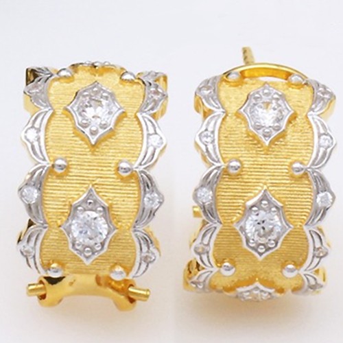 Silver Jewelry Light Luxury Custom 925 Silver Gold Plated Wave Star Stud Ear