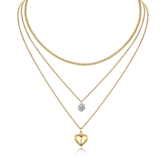 2-carat Luxury Fashion Minimalist Trend Jewelry Silver Pendant Necklace With Top-quality Moissanite, S925 Silver Electroplated With Gold