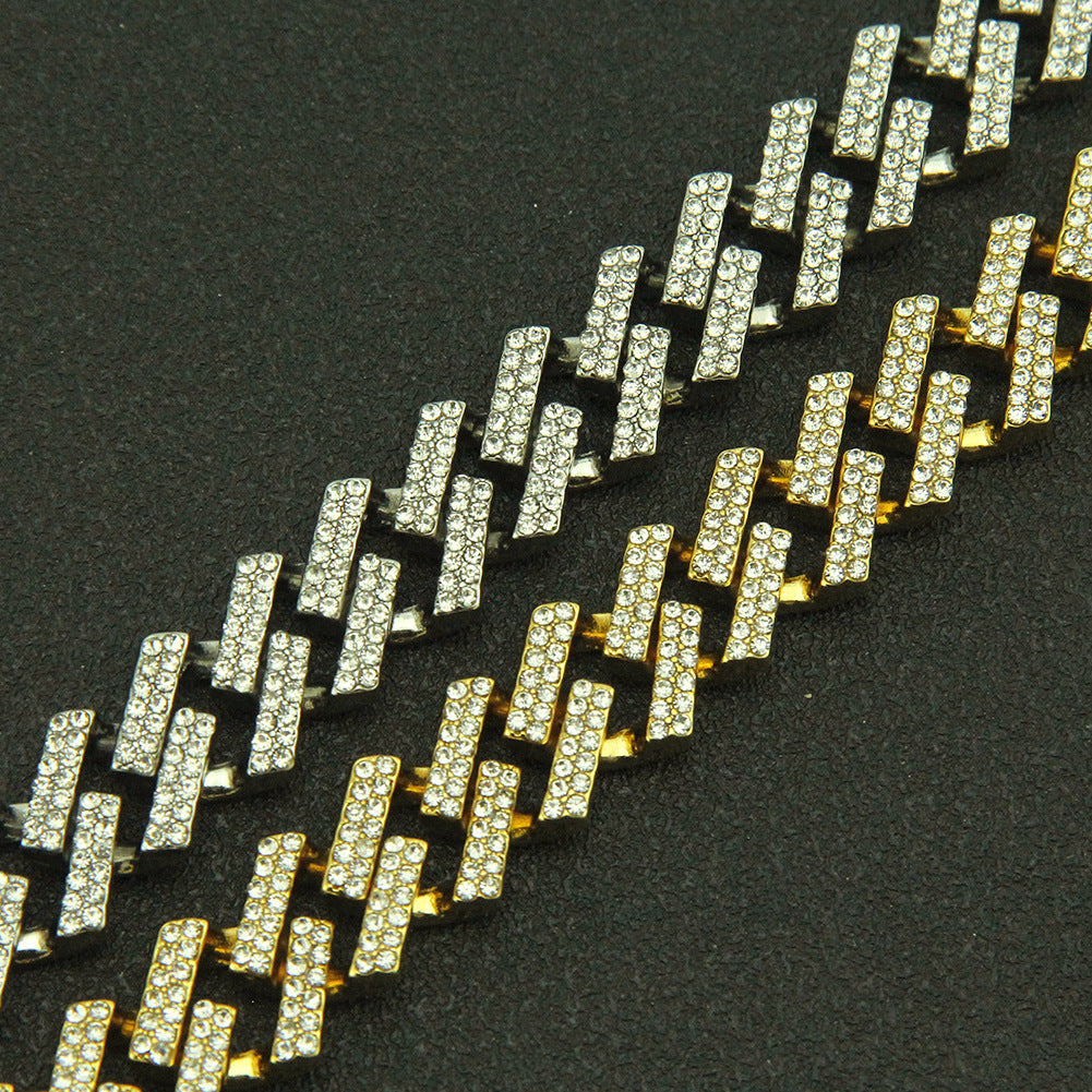 Full Diamond Diamond Men's And Women's Cuban Chain Necklace Accessories
